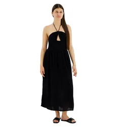Vestito Midi Senza Maniche Cut Out Black L