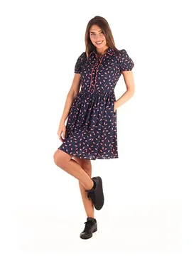 Robe Courte à Manches Courtes Sandy Navy Blue 42 - & Me - FashionsVida