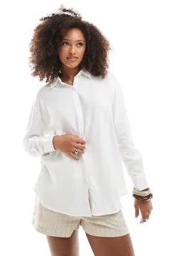 Womens Long Sleeve Shirt In White - Size 6 Uk - Cotton on - FashionsVida