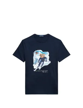 Polo Tee shirt imprimé en coton Bleu L Male - Ralph Lauren - FashionsVida