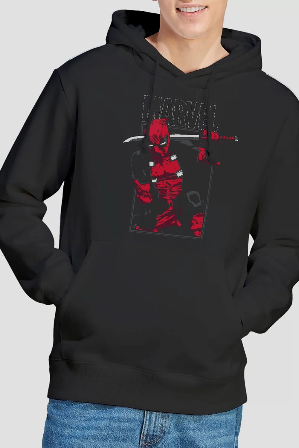 Unisex Deadpool Sword Hoodie in Black Size: Medium - Black - Size: M - Marvel - FashionsVida