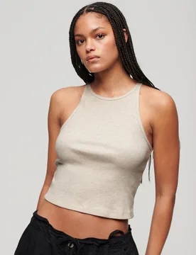 Superdry Damen Essential Racer-tanktop mit Logo Creme - Größe: 14-16 - 26.99 - FashionsVida
