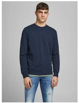 Sweatshirt 12181903 Crew Neck-Navy Blazer Eu Xxl;Eu S;Eu L;Eu Xl Male - Jack & jones - FashionsVida