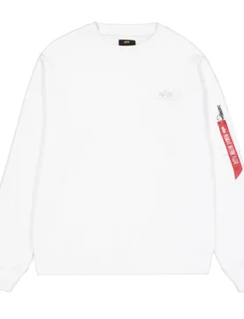 Industrie Back Print Crewneck Sweat White XL Herren - ALPHA - FashionsVida
