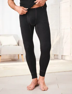 Baumwoll-Thermo Unterhose Lang - Anthrazit mel. - male - Size: 8(XXL) - Avena - FashionsVida