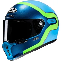 Casco Moto Integrale V10 GRAPE MC24 Blu Azzurro Verde taglia S