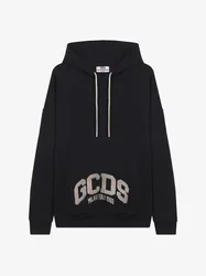 GCDS felpa con cappuccio uomo nero