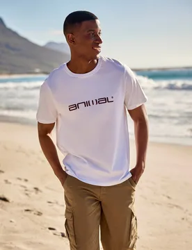 Classico Mens T-Shirt - White - White - Size: L - Animal - FashionsVida