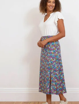 Women's Middlemarsh Jersey Skirt Flower Patch Size: 16 - Multicolor - Size: 16 - Kite - FashionsVida