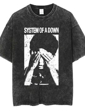 Washed Vintage System of A Down Graphic T-shirt Men Women Rock Fashion Oversized T-shirts Men's 90s Alternative Metal T Shirts - Aliexpress - FashionsVida