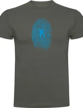 T-shirt à Manches Courtes Skateboarder Fingerprint Dark Army Green M - Kruskis - FashionsVida