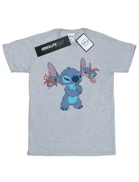 Mens Lilo And Stitch Little Devils T-Shirt (Sports Grey) - Light Grey Cotton - Size Large - Disney - FashionsVida