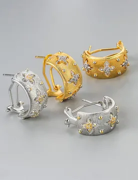 OKLA French Vintage Cut-out Zircon Embellished Earrings Women's Elegant Charming Jewelry Dating Bride Wedding Accessory Gift - Aliexpress - FashionsVida