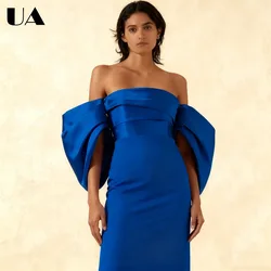 Modern Long Sheath Prom Dress, Tailored Size Solid Strapless Evening Dresses for Women, Modest Party Gown with Off-the-shoulder