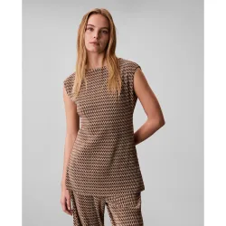 Top de mujer túnica plisado estampado