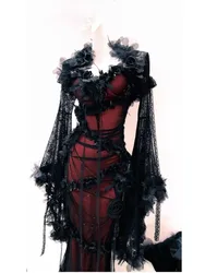 Dark rose collar beaded tulle dress