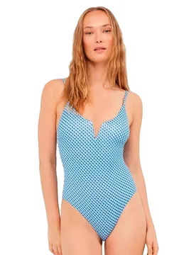 Non-wired Piqué Fabric Swimsuit Printed M Women - GISELA - FashionsVida