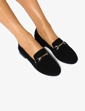 Suede Flat Loafers Black female - Kurt geiger - FashionsVida