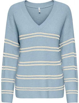 Jersey de mujer estampado de manga larga y cuello pico - Only - FashionsVida