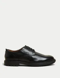 Wide Fit Heritage Leather Derby Shoes Black male