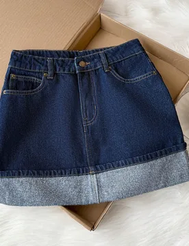Falda vaquera casual de mujer con bolsillos, ropa de invierno para mujer, vestidos de mujer, falda navideña, ropa para Año Nuevo, falda de mezclilla - Shein - FashionsVida