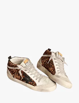 Baskets Mid Star imprimées léopard en cuir - Golden Goose - FashionsVida