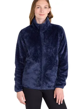 Women's 'Ivy' Warm Comfortable Soft Plush Anti-Pill Honeycomb Fleece Jumper in Navy Size: 8 - Navy - Size: 8 - Mountain Warehouse - FashionsVida