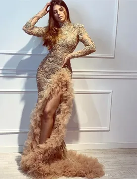 A new golden long fishtail dress for the grand banquet host - Aliexpress - FashionsVida
