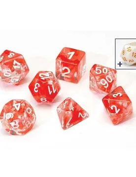 Polyhedral - 7 Die Set: Transparent Red Cloud - Sirius Dice - FashionsVida