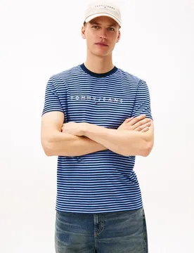 Camiseta de hombre de rayas de manga corta - Tommy Jeans - FashionsVida