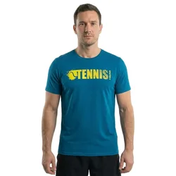 Font Short Sleeve T-shirt Blue XL