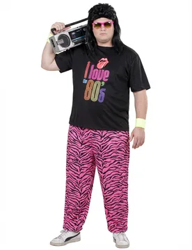 I Love 80s Joggingkostüm für Herren in Übergröße Bad Taste bunt - male - Widmann - FashionsVida