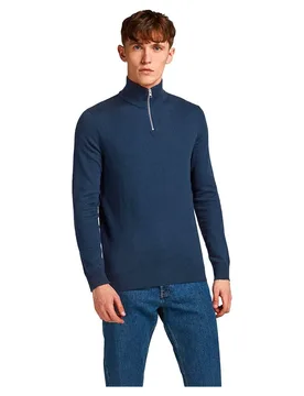 Pull à Demi-zip Emil Navy Blazer 2XL - Jack & jones - FashionsVida