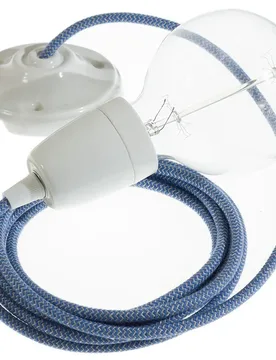 Cables Suspension Luminaire Rd75 Zigzag Diy 2 M Steward Blue / White One Size - Creative - FashionsVida