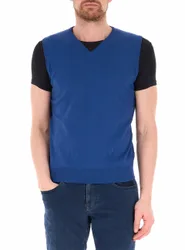 PREMODE Gilet in cotone BLU 54
