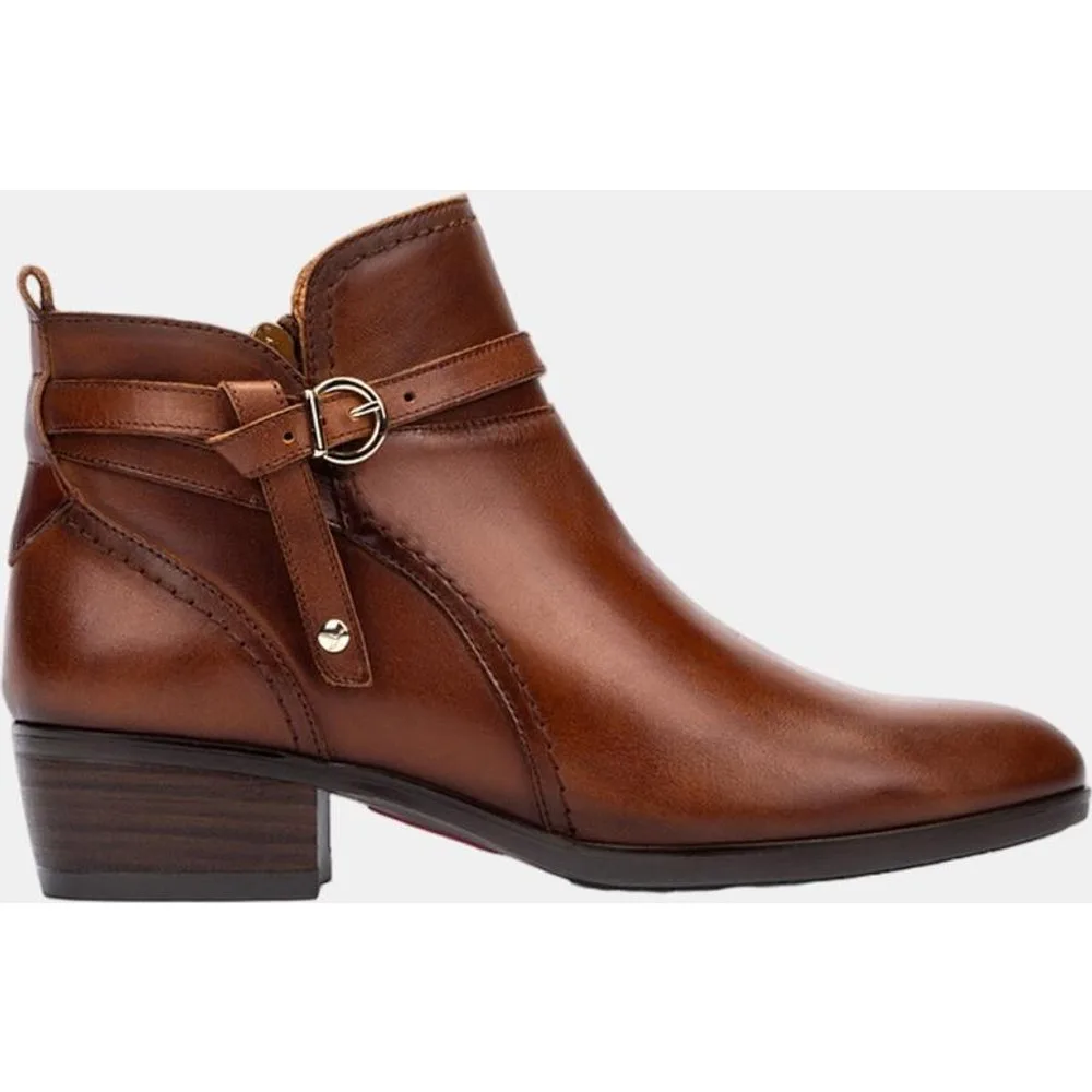 Botines de tacón de mujer de piel con cremallera - Pikolinos - FashionsVida