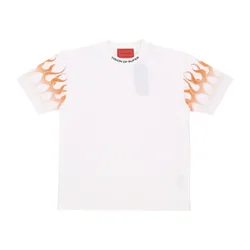 Maglietta Uomo Flames Tee Off White/orange