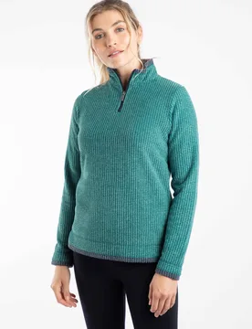 Beye Womens 1/4 Zip Grid Fleece - - Size: 8 - Weird Fish - FashionsVida