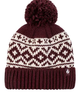Women's 1 Pack SOCKSHOP Billingen Turn Over Cuff Hat Wine One Size - Red - Size: One Size - Heat Holders - FashionsVida