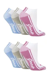 Women's 6 Pair Performance Polyester Cushioned Trainer Socks White 4-8 Ladies - White - Size: Small