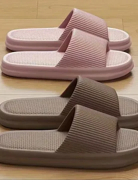 Pantuflas Unisex de EVA a Rayas, Sandalias Planas Cómodas de Punta Abierta, Pantuflas Casuales Minimalistas de Moda para Casa, Baño, Playa y Viajes, - Shein - FashionsVida