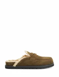 Suede Slip On Loafers Khaki female