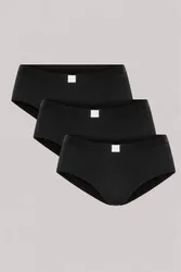 Women's 3 Pack Super Soft Cotton Heritage Patch Shorts in Black Size: Small - Black - Size: S