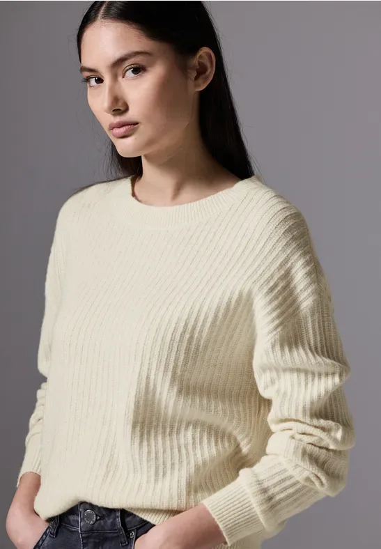 Street One Pullover mit Struktur female Beige - Street One Studio - FashionsVida