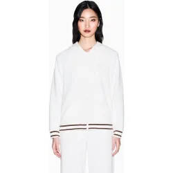 Sudadera de mujer abierta con capucha en interlock