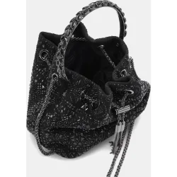Bandolera de mujer tipo bombonera de piel con pedrería