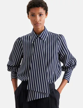 Bluse mit abnehmbarer Schluppe Blau 50 - Seidensticker - FashionsVida