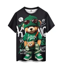 Men's Loose Illusion Pattern 3D Printed Short-Sleeve T-Shirt - Daily Outing, Couple Outfit