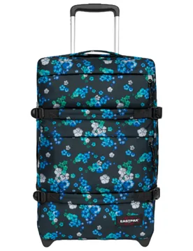 Valise 42L - Transit'r Plus S Floral Bloom Black - Bleu - Eastpak - FashionsVida