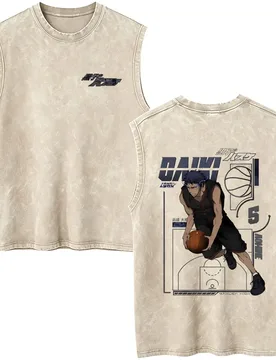Anime Kurokos Basketball Aomine Daiki Vintage Washed Tank Tops T-shirts Men Women Manga Retro Oversized Sleeveless Vest T Shirts - Aliexpress - FashionsVida